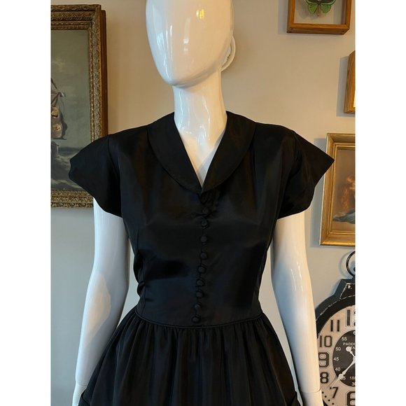 1940's Emma Domb Taffeta Maxi dress listing Size 8 10 see measurements Does NOT - Picture 2 of 11